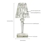 Diamond Table Lamp LED Touch Control Crystal Charging Acrylic