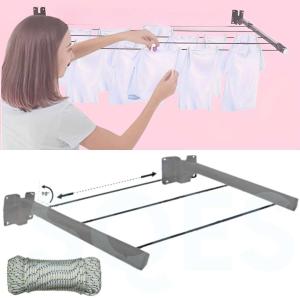 Seche Linge Mural et Pliable - GRIS