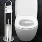 Porte Papier Toilette avec Brosse WC - INOX