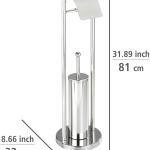 Porte Papier Toilette avec Brosse WC - INOX