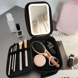 Travel Makeup Bag with LED Lighted Mirror