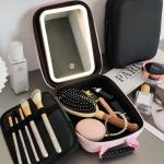 Travel Makeup Bag with LED Lighted Mirror