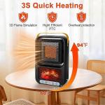 Mini chauffage d'appoint intelligent à flamme 3D