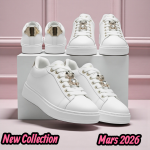 Baskets  – Nouvelle Collection Mars 2026 – Blanc & Or